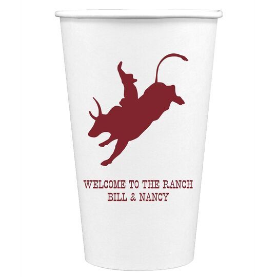 Bull Rider Paper Coffee Cups